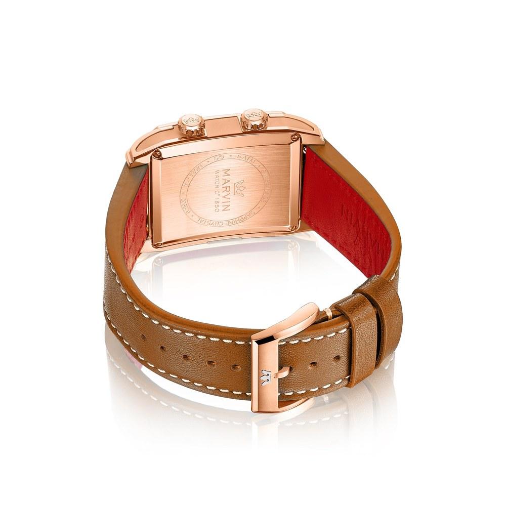 Marvin Swiss Luxury Square Men's Wristwatch Automatic Quartz Movement Genuine Leather Band Luminous Hands Waterproof Stainless Steel Case Gift