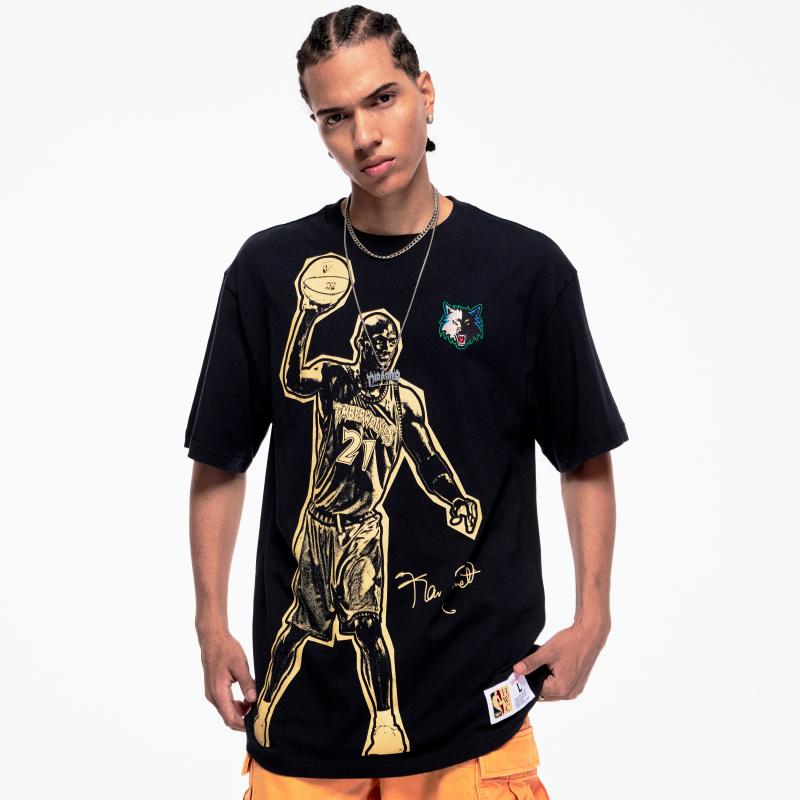 Mitchell & Ness x NBA 100% Cotton T Shirt Unisex Black MN25ATS23A