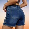 Damskie Codzienne Modne Dżinsowe Szorty z Dziurami Wszechstronne
