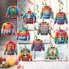Ugly Themed Sweater Christmas Party Spiral Hang Ornaments Winter Festivities