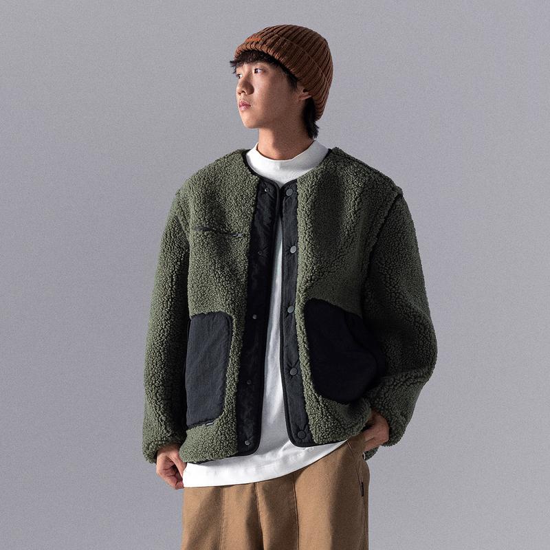 Li Ning CF Gât Rotund Un Singur Nasture Cald Mânecă Lungă Pulover Tricotat Bărbați pulover Luo-Yan-Verde AFDU911-1