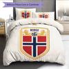 Norway national football logo Pattern Bedding Home Decoration Birthday Gift (1 * duvet cover + 2 * pillowcase, without core),fan merchandise.