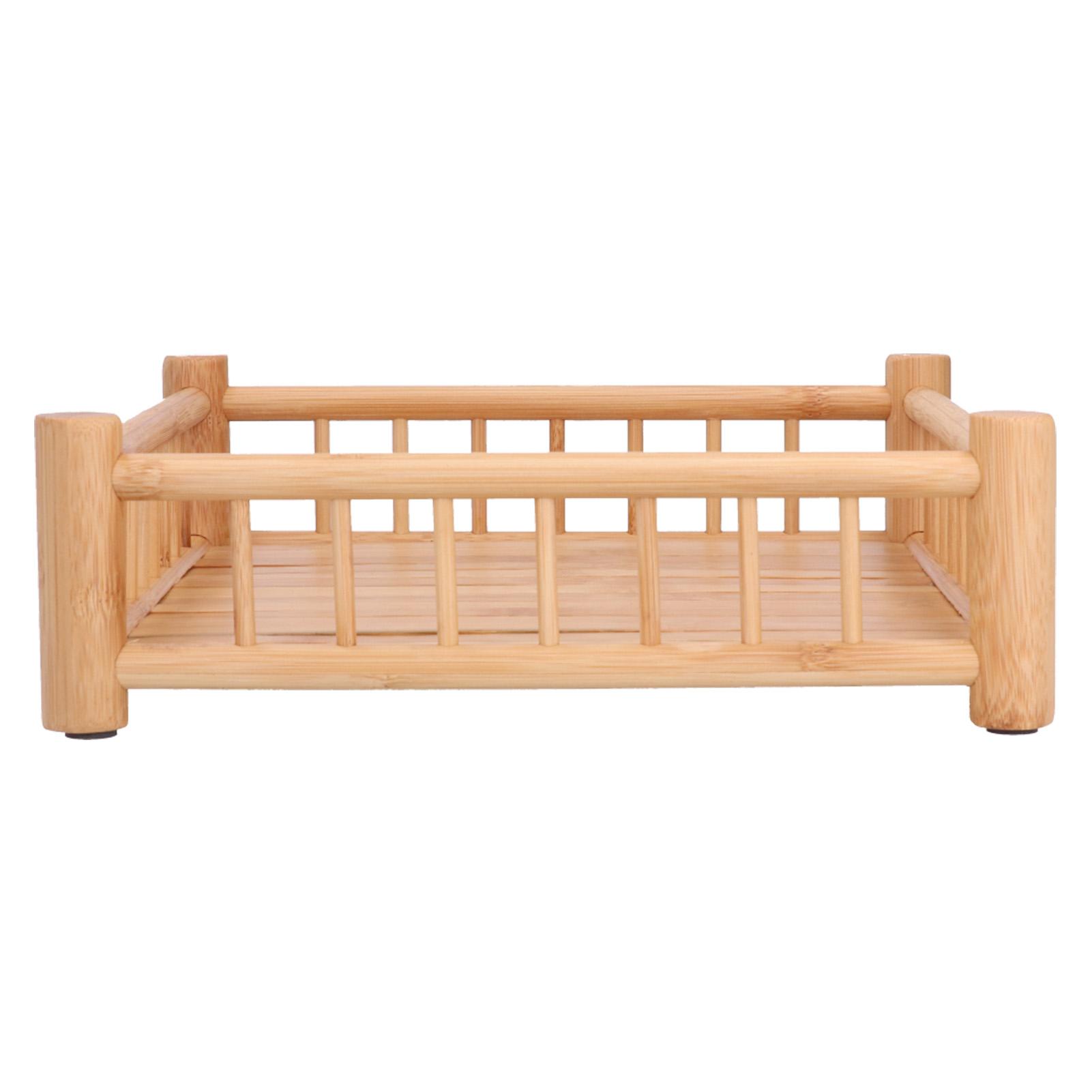 Rectangular Bamboo Decorative Trays Storage Baskets for Coffee Tea Fruit Drinks Snack Storage Container