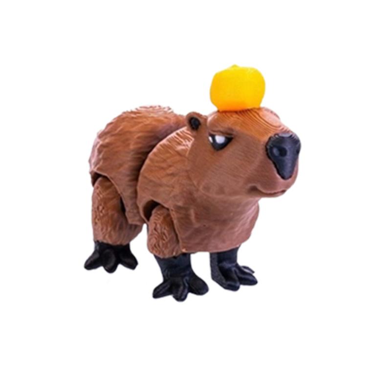3D-printed Capybara Action Figures Articulated Movable Capibala Figurines Creative Animal Ornaments Home Decors Christmas Gift