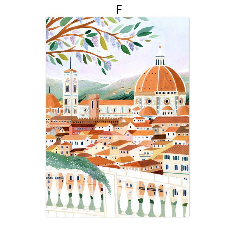 Italy Canvas Painting Poster Wall Art Wall Decoration Beach Palm Coastal Painting Wall Decoration Nordic Living Room Wall Poster