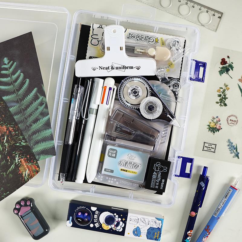 Colorful Stationery Set: Scissors, Notebook, Stapler & Storage Box - Perfect Gift for Students & Office Use