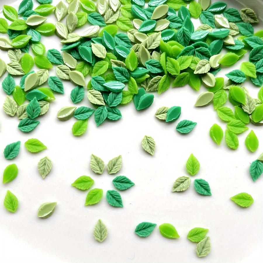 50 pieces of mixed green mini leaves flat back rhinestone diy jewelry making manicure art Deco small green leaves