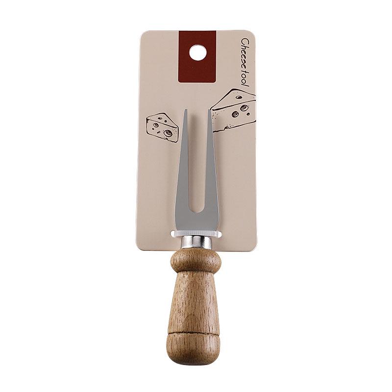 Stainless Steel Cheese Knife Set with Rubber Wood Handles