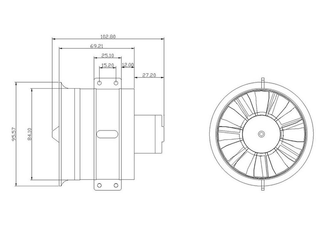 Qunxi 80mm CW/CCW 12-Blade 6S Motor for Model Airplanes