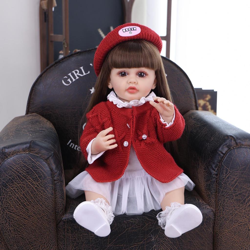 KEIUMI 55 Cm Baby Reborn Doll Full Body Silicone Vinyl Realistic Girl Playmates Bathe Newborn Baby Doll Christmas Gift