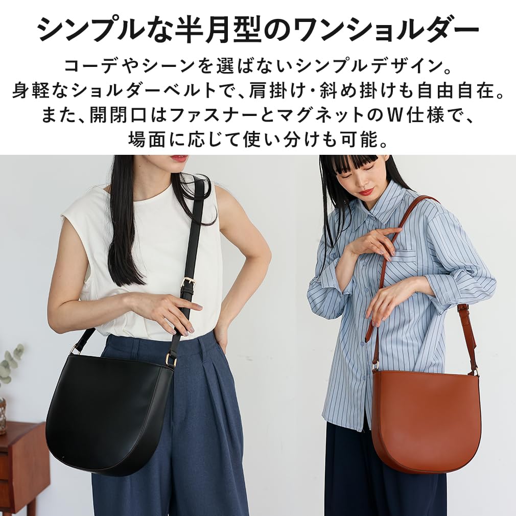 Vita Felice Slim Shoulder Bag for Women yy093n [VITAFELICE] Half-moon (Gray)