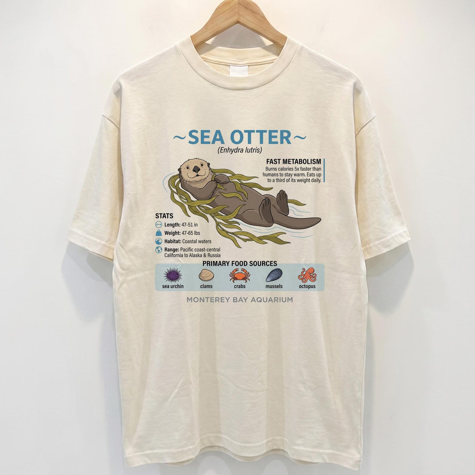 Monterey Bay Aquarium Shirt, Sea Otters Graphic Tee, Vintage California Souvenir T-Shirt, Cute Marine Wildlife Lover Gift, Unisex Top XL