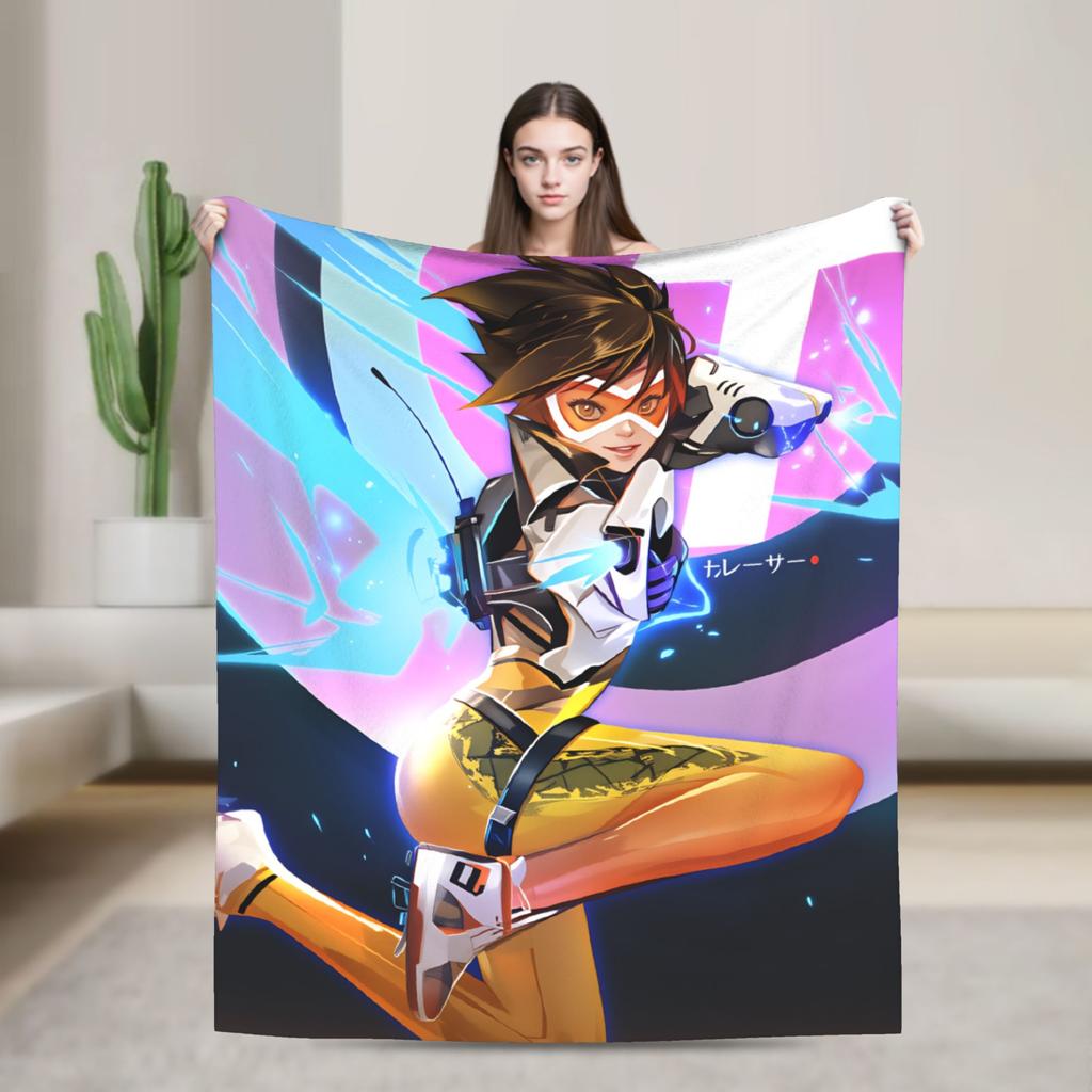 Overwatch Mercy Blankets  Soft Warm Fluffy Plush Bedding Throws For Couch Bed Picnic Flannel Bedspread Bed Cover
