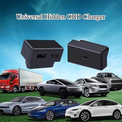Universal Hidden OBD Charger USB 18W Type-C PD30W OBC Docking Station for Tesla Model Y/3/X/S Fast Charger Car Accessories