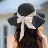 Summer New Hat Women's Summer Outdoor Lafite Straw Hat Big Wave Bow Sun Hat Sun Hat