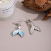 Ocean Dolphin Fishtail Pearl Earrings, Light Luxury And Exquisite Blue Small Fresh And Cute Temperament Earrings Women