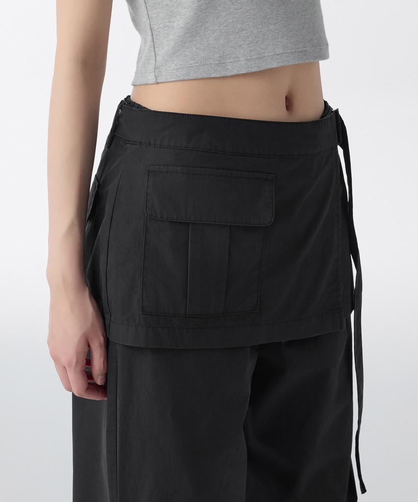 MUSINSA STANDARD WOMAN Women'S Wrap Skirt Parachute Pants [Black]