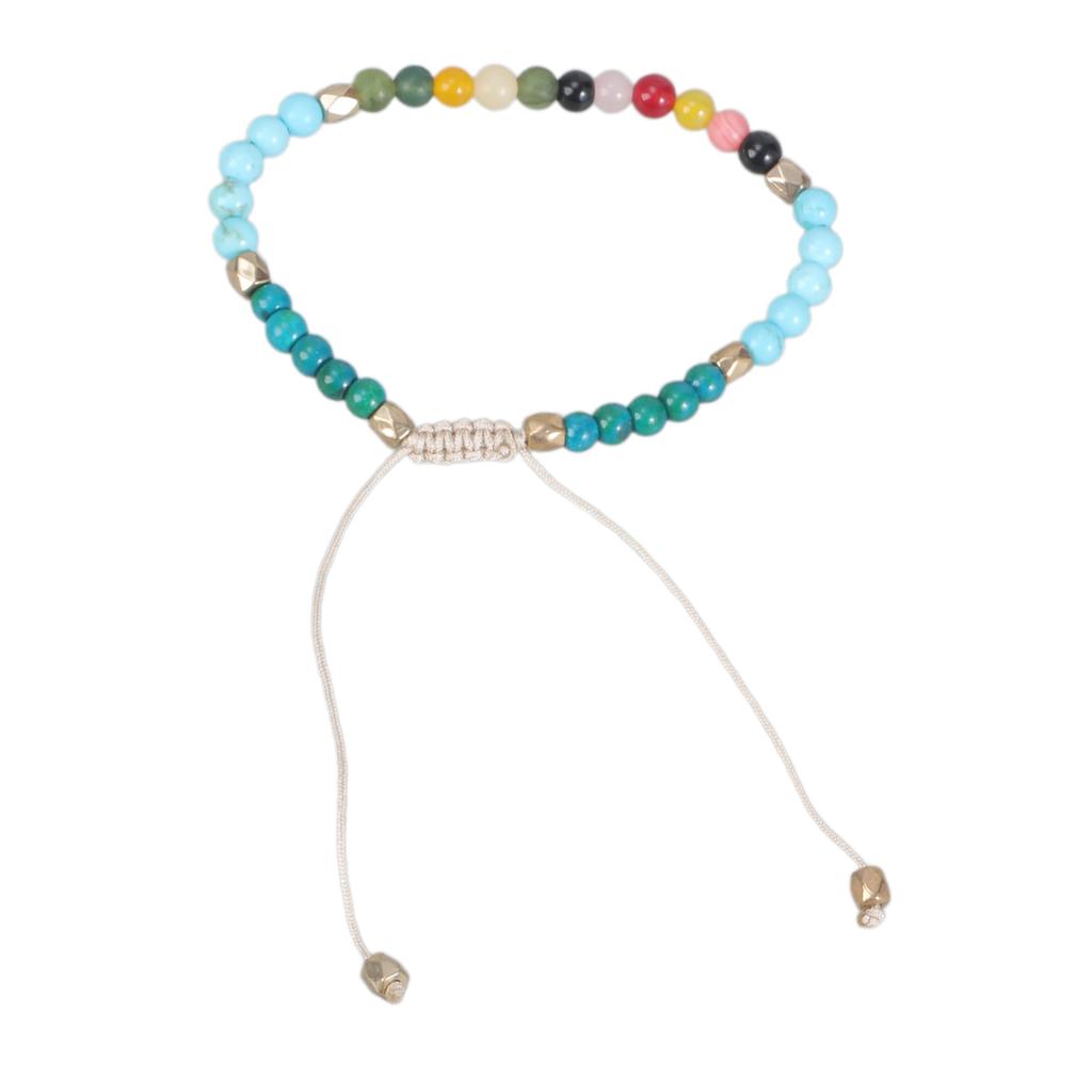 7 Chakra Beads Bracelet Natural Stone Braided Rope Healing Balance Bracelet Bangles with 2mm Beads Handchain for Women