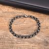 Chunky Belcher Round Chain Bracelets for Men Boys,Embossed Stainless Steel Braided Chain Wristband,Punk Jewelry Gifts