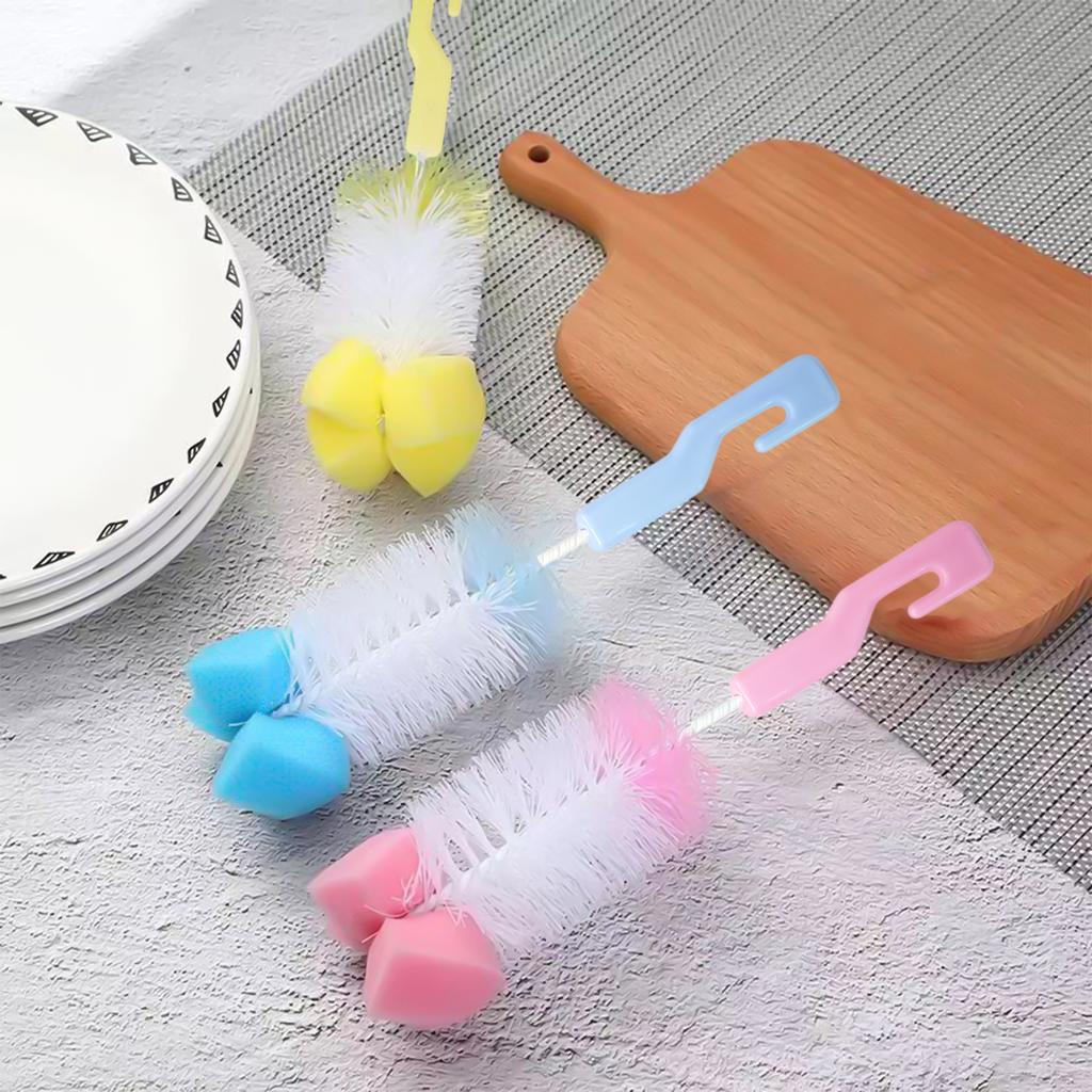 2PCS Cup Brush Cleaning Set Boutique Cardboard Set Bottle Brush Nipple Brush 360 Degree Stain Removal