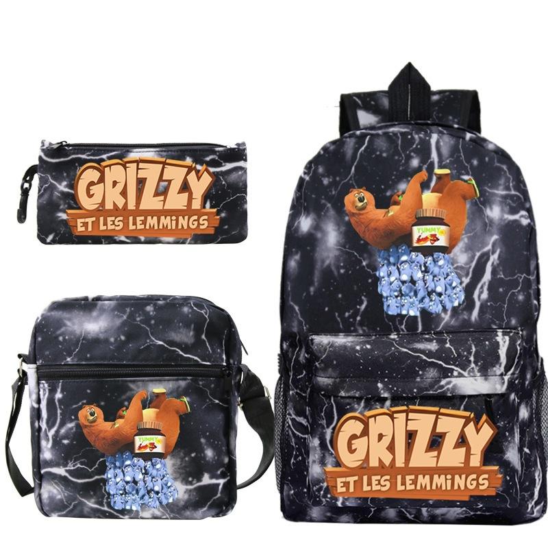 Schulrucksack mit großer Kapazität und Schultergurt; Schüler Drei-teiliges Federmäppchen-Set