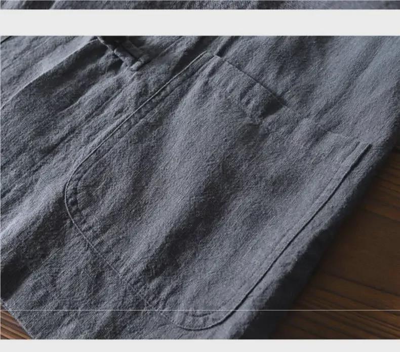 Men's Long-Sleeve Chinese Retro Ramie Shirt - Tang-Style Cotton Linen Jacket for Spring/Summer