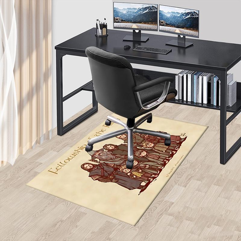 

Fellowship of the Ring,illustration Polyester Office Carpet Chair Mats, Home Decor Dormitory Floor Protector with Anti-Skid Backing, Large A 60cm by 90cm