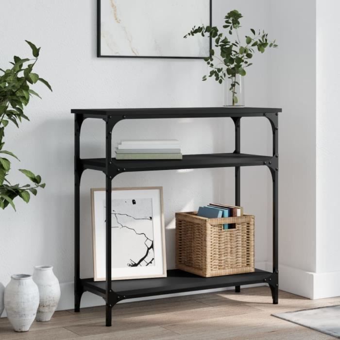 VidaXL Black Console Table 75x29x75 Cm Engineered Wood 834040