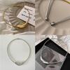 Collana Tubo Curvo in Metallo Unico Collane Girocollo Eleganti e Personalizzate Colletto Ergonomico per Festa Nightclub