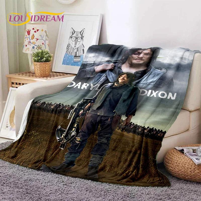 The Walking Dead Lincoln TWD Miękki Flanelowy Koc na Łóżka Sypialnię Kanapę Piknik, Koc Rzutowy do Okrycia na Zewnątrz Rekreacja Drzemka Prezent