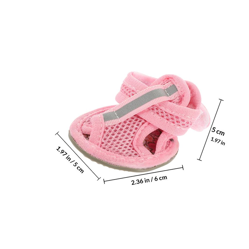 4Pcs Shoes Pet Booties Lightweight Breathable Design for Comfortable Outdoor Wear Size 4 Pink Dog Shoes