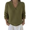 Women's Fashionable Long-sleeved Solid-color Pullover Knitted Sweater Top