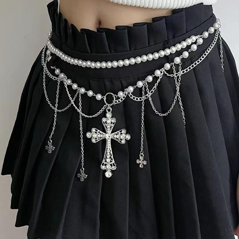 

Vintage Pearl Tassel Waist Necklace for Women – Sweet, Cool Multi-Layered Diamond Accent Accessory