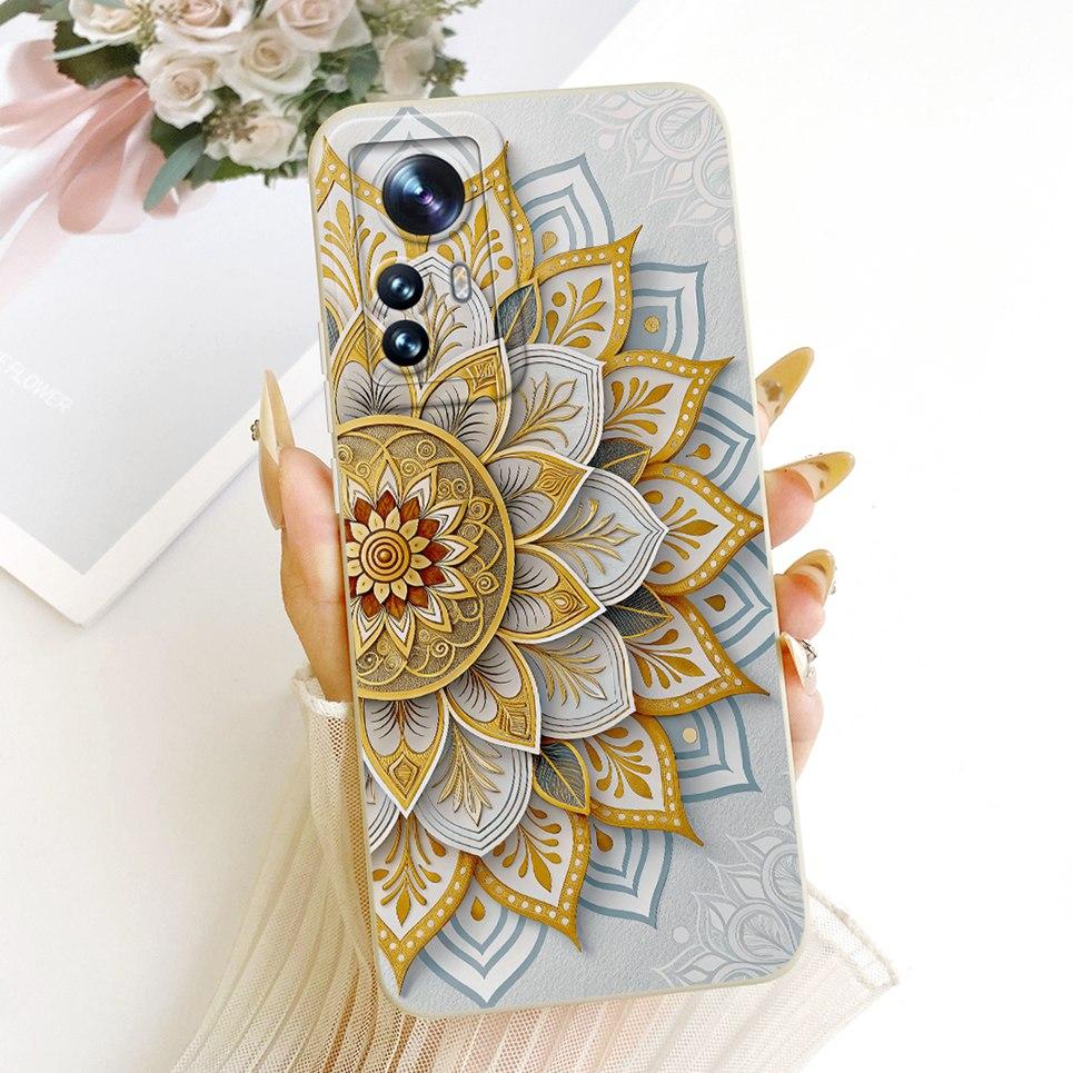 Phone Case For Xiaomi 12 12x 12s 12T Pro 12 Lite Casing Liquid Silicone Cartoon Dragon Funny Cat Seabeach Pattern Back Cover