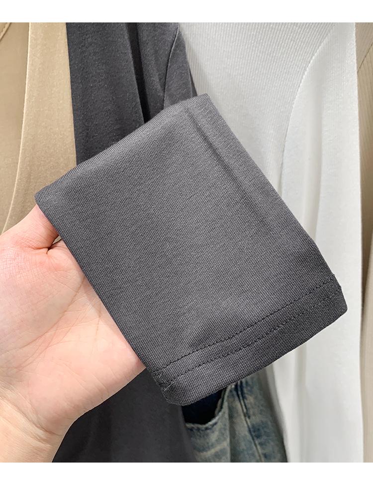 Women's Two-Tone Long-Sleeve Layered T-Shirt: 2026 Autumn/Winter Style, Versatile Inner or Outerwear