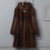 Women's Autumn and Winter Plus Size Padded Thickened Jacket Loose Long Over The Knee Casual Warm Wool Collar Outerwear