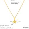 Premium Titanium Steel Necklace Female Simple Pentagram Geometric Diamond Clavicle Chain