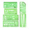 6x Geometric Drawings Templates Drafting Stencil for Designers Engineering