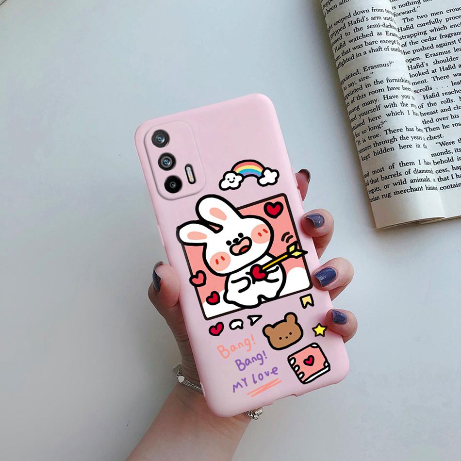 For Realme GT 5G Case RMX2202 Silicone Soft Lovely Cartoon Flower Phone Case For Realme GT 5G Cover Funda For RealmeGT 5G Coque