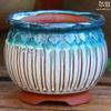 Handmade Medium-Sized Ceramic Pot with Feet – Succulent Planter in Breathable Colored Glaze Coarse Pottery.