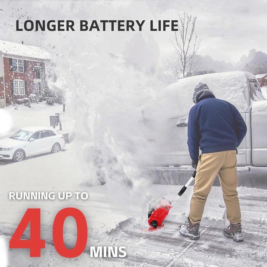 21V Elektrische SchneeSchaufel Klappbar SchneeRäumer Schnelles SchneeRäumwerkzeug WinterAusrüstung Für Garten Hof Straße Mit 2Batterien