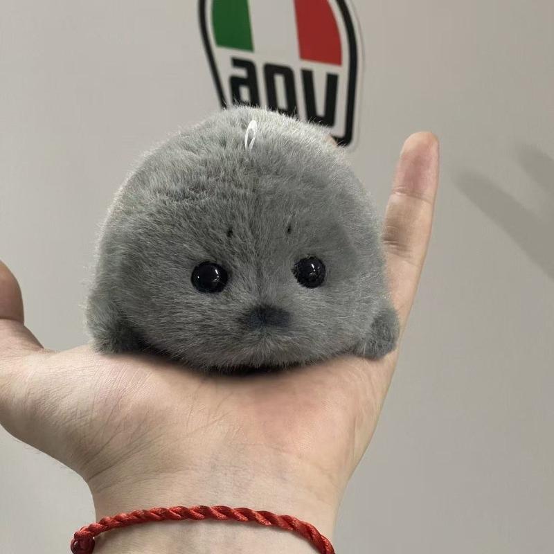 Weicher Grauer Robben Plüsch Schlüsselanhänger Weiße Robben Plüschtiere Anhänger Tier Mode Stoffpuppe Schlüsselring Autoschlüssel Zubehör Auto Schmuck