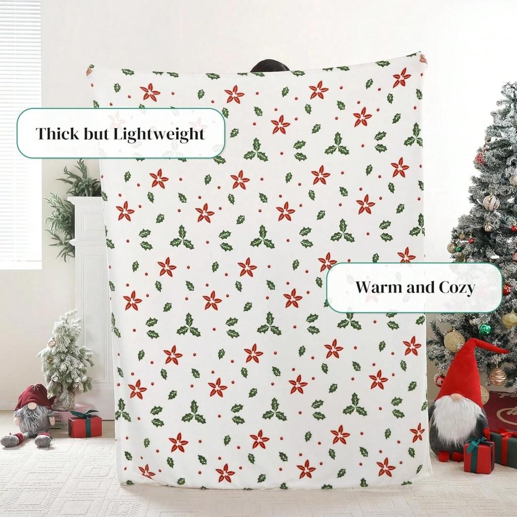 Pink Gingerbread Christmas Sofa Blanket Soft and Cute Plush Fruit Blanket Suitable for Men and Women Room Home Decor Gift