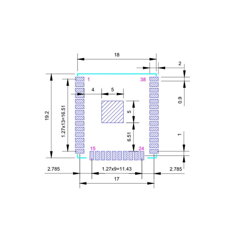 ESP32-WROOM-32E Module WiFi + Bluetooth BLE4.2 Dual-Mode Wireless IoT Communication Module