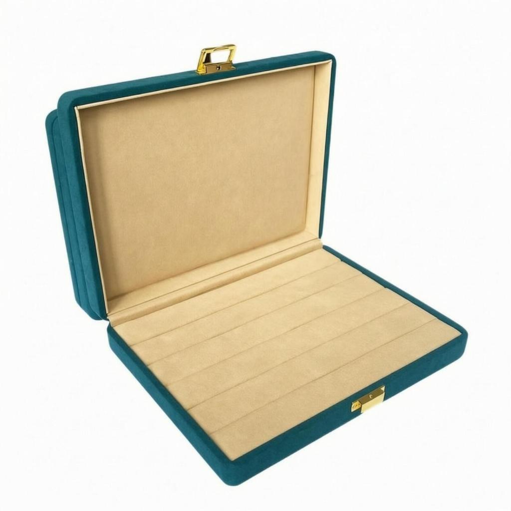 Jewelry Storage Box with Hinged Lid Secure Case Clasp Slim
