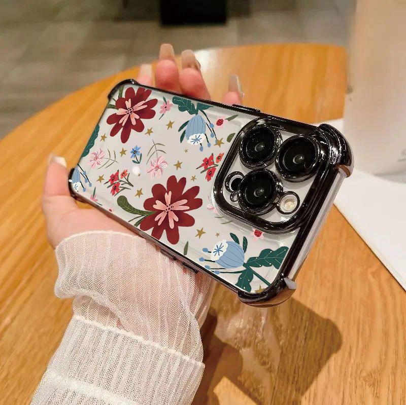 Phone Case For Xiaomi 15T 14T Pro 15 Ultra 13 14 POCO X7 X6 Pro F8 F7 M7 X5 X3 F3 F4 F5 M4 M3 Plating Transparent Flower Cover POCO F3
