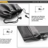 1Pcs Durable Black Dust-Proof Drawstring Bag Draw String Bag Headphone Bags Pu Leather Headset Bag Durable Multi Purpose Storage