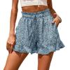 Summer New Women'S Chiffon Printed Casual Pocket Waist Shorts