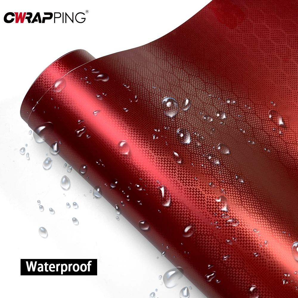 Car Stickers Red Carbon Fibre Forged Film Waterproof Anti-scratch Sticker Auto Bonnet Body Color Chang Films for Car Accessories