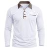 Men's Long Sleeve Golf Polo Shirt Casual Breathable Quick Dry Lightweight Performance Top with Button Placket and Chest Pocket